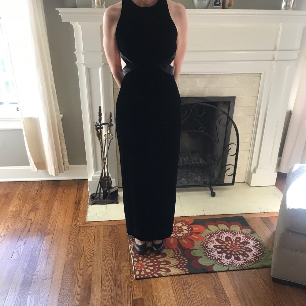 Black Velvet Evening Gown